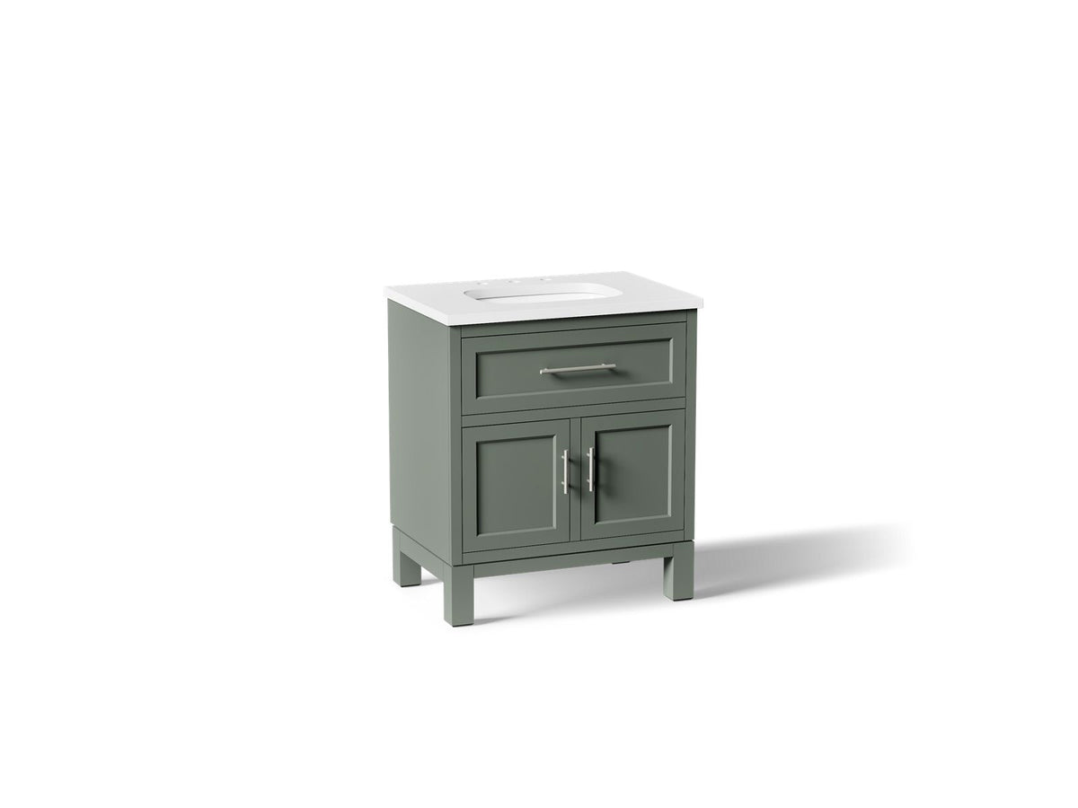KOHLER K-28380-ASB-UMG Quo 30" bathroom vanity cabinet with sink and quartz top - Umbral Green