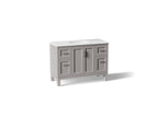 KOHLER K-28383-ASB-1WT Quo 48" Bathroom Vanity Cabinet With Sink And Quartz Top - Mohair Grey