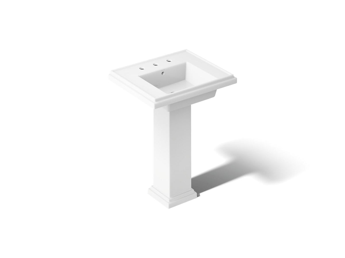 KOHLER K-2844-8-0 Tresham 24" Square Pedestal Bathroom Sink - White