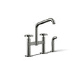 KOHLER K-28665-9-TT Billet Two-Hole Bridge Kitchen Sink Faucet With Side Sprayer - Vibrant Titanium