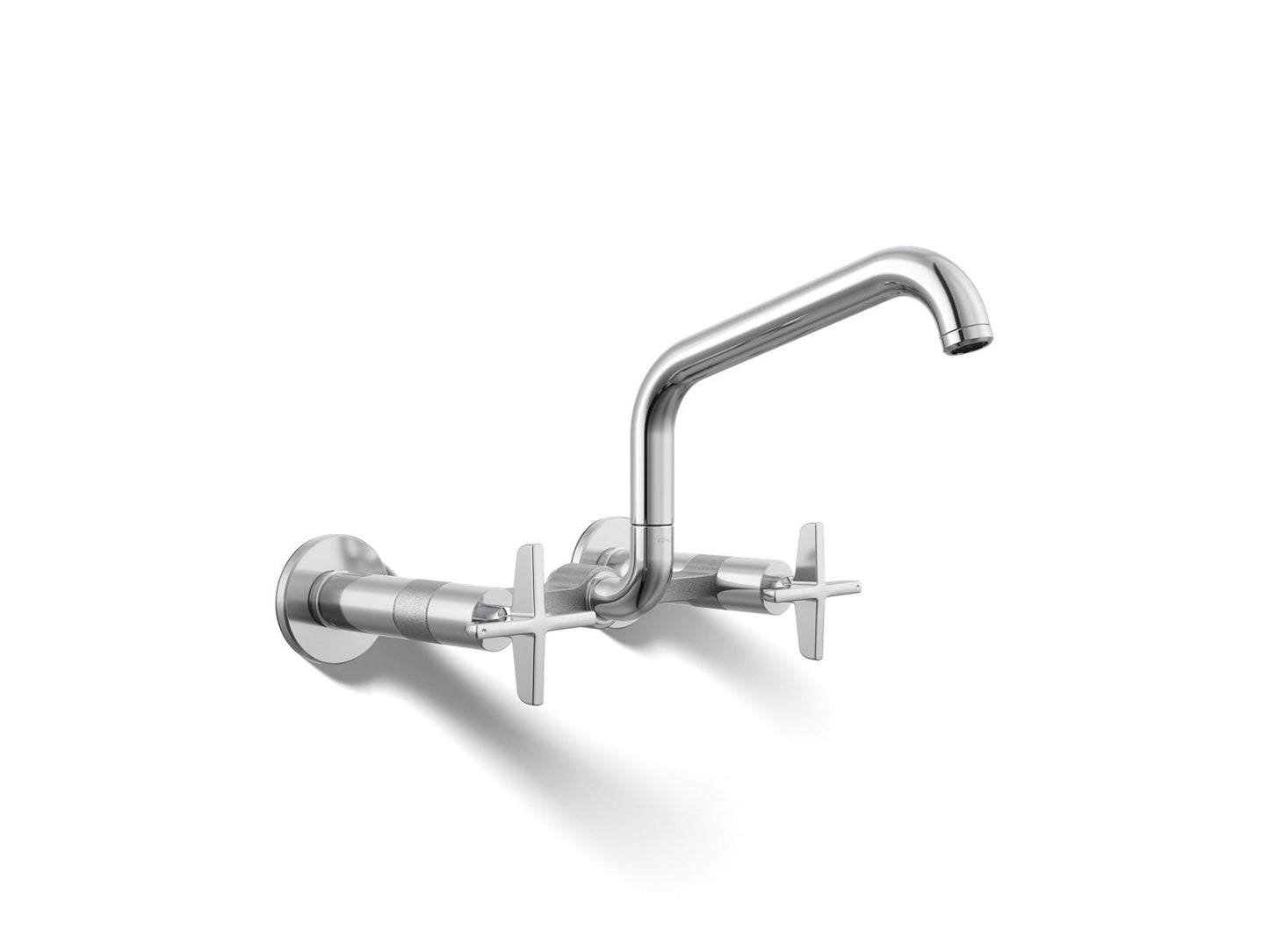 KOHLER K-28666-3-CP Billet Two-hole wall-mount bridge kitchen sink faucet - Polished Chrome