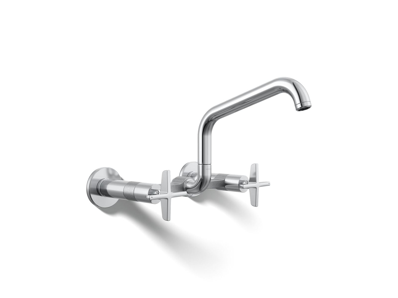 KOHLER K-28666-3-CP Billet Two-Hole Wall-Mount Bridge Kitchen Sink Faucet - Polished Chrome