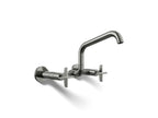 KOHLER K-28666-3-TT Billet Two-Hole Wall-Mount Bridge Kitchen Sink Faucet - Vibrant Titanium