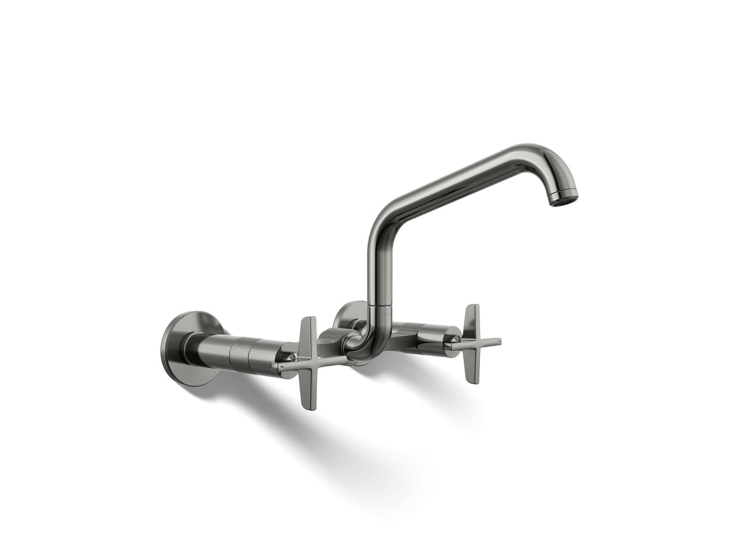 KOHLER K-28666-3-TT Billet Two-hole wall-mount bridge kitchen sink faucet - Vibrant Titanium
