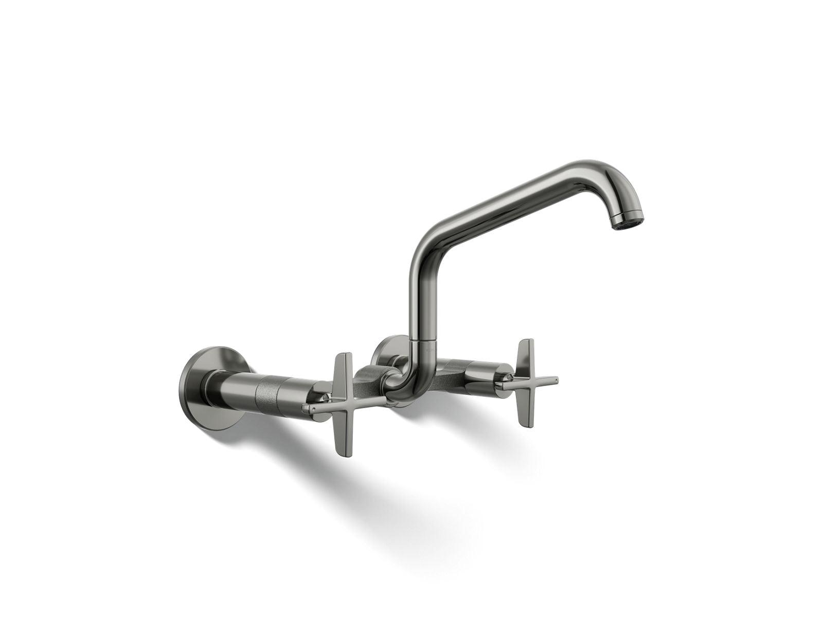 KOHLER K-28666-3-TT Billet Two-Hole Wall-Mount Bridge Kitchen Sink Faucet - Vibrant Titanium