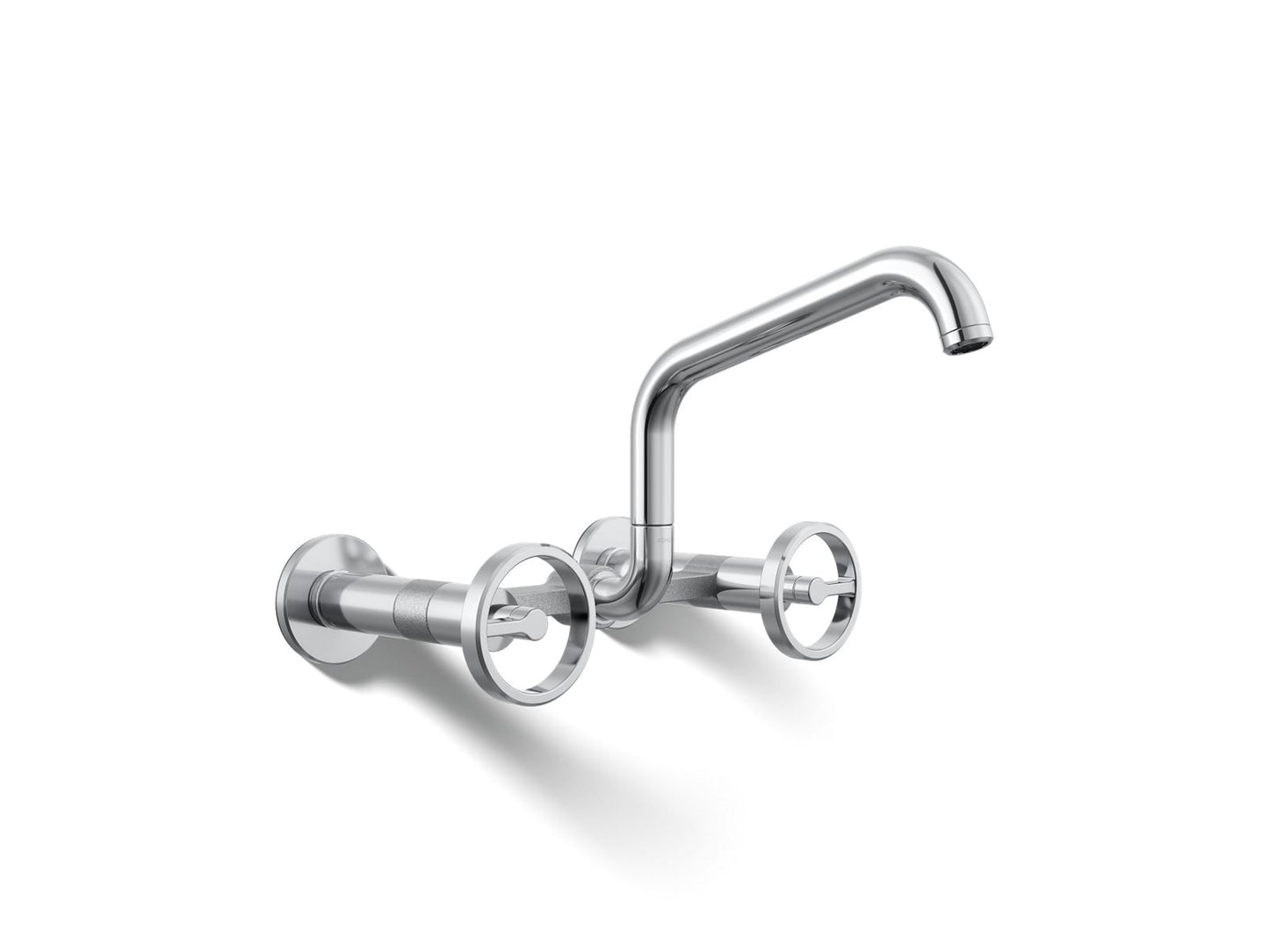KOHLER K-28666-9-CP Billet Two-hole wall-mount bridge kitchen sink faucet - Polished Chrome