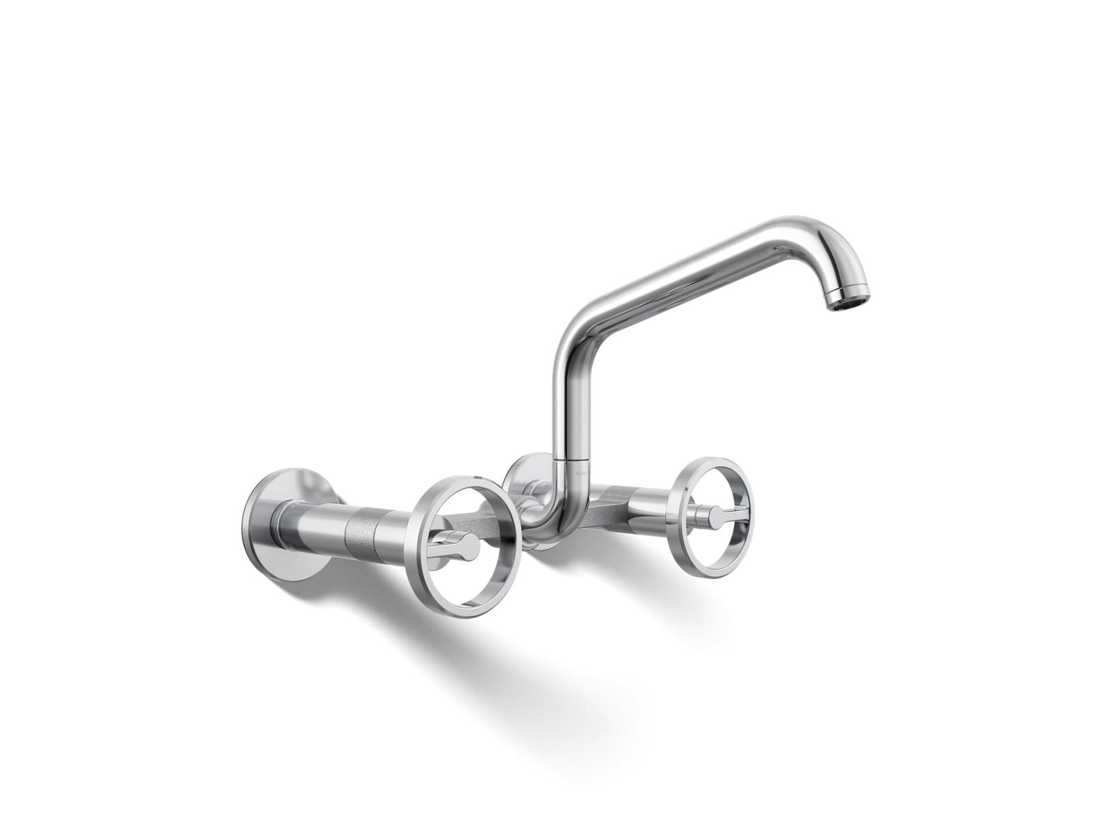 KOHLER K-28666-9-CP Billet Two-hole wall-mount bridge kitchen sink faucet - Polished Chrome