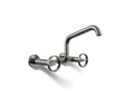 KOHLER K-28666-9-TT Billet Two-Hole Wall-Mount Bridge Kitchen Sink Faucet - Vibrant Titanium