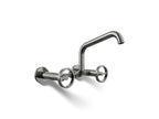 KOHLER K-28666-9-TT Billet Two-Hole Wall-Mount Bridge Kitchen Sink Faucet - Vibrant Titanium