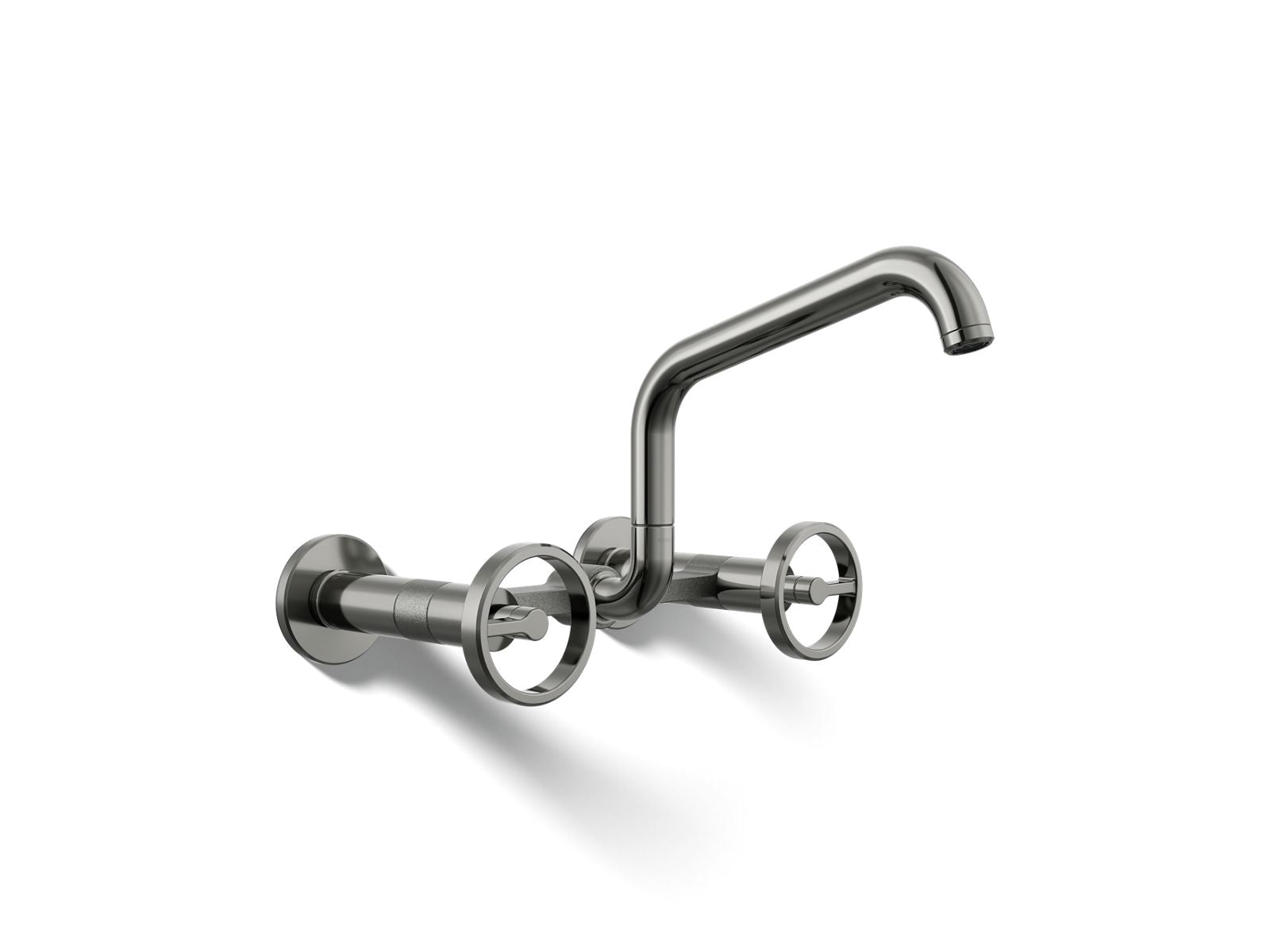KOHLER K-28666-9-TT Billet Two-Hole Wall-Mount Bridge Kitchen Sink Faucet - Vibrant Titanium