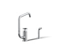 KOHLER K-28667-3-CP Billet Single-Handle Bar Sink Faucet With Two-Function Extended-Reach Spout And Side Sprayer - Polished Chrome