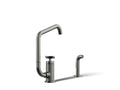 KOHLER K-28667-3-TT Billet Single-Handle Bar Sink Faucet With Two-Function Extended-Reach Spout And Side Sprayer - Vibrant Titanium
