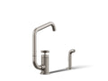 KOHLER K-28667-3-VS Billet Single-Handle Bar Sink Faucet With Two-Function Extended-Reach Spout And Side Sprayer - Vibrant Stainless