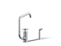 KOHLER K-28667-9-CP Billet Single-Handle Bar Sink Faucet With Two-Function Extended-Reach Spout And Side Sprayer - Polished Chrome