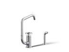 KOHLER K-28667-9-CP Billet Single-Handle Bar Sink Faucet With Two-Function Extended-Reach Spout And Side Sprayer - Polished Chrome