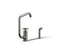 KOHLER K-28667-9-TT Billet Single-Handle Bar Sink Faucet With Two-Function Extended-Reach Spout And Side Sprayer - Vibrant Titanium