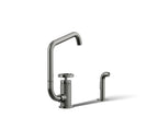 KOHLER K-28667-9-TT Billet Single-Handle Bar Sink Faucet With Two-Function Extended-Reach Spout And Side Sprayer - Vibrant Titanium