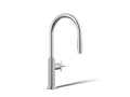 KOHLER K-28669-3-CP Billet Pull-Down Kitchen Sink Faucet With Two-Function Sprayhead - Polished Chrome