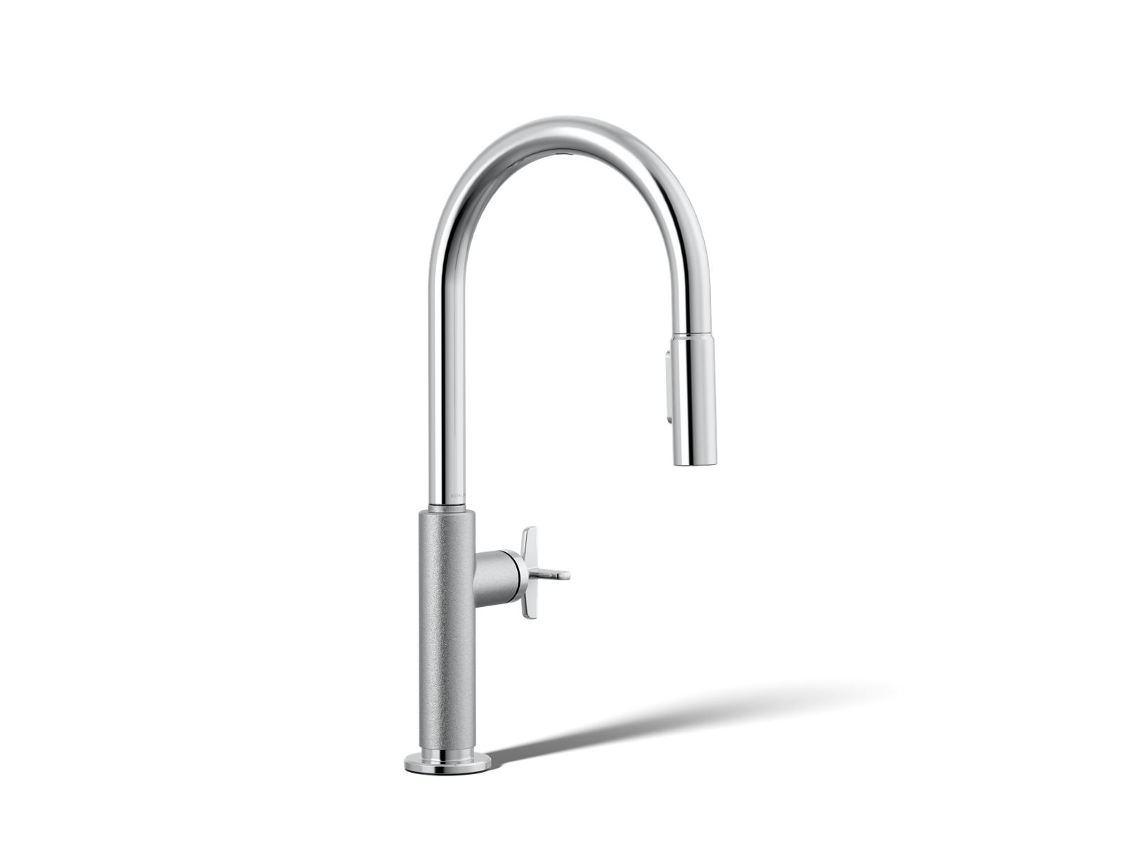 KOHLER K-28669-3-CP Billet Pull-down kitchen sink faucet with two-function sprayhead - Polished Chrome