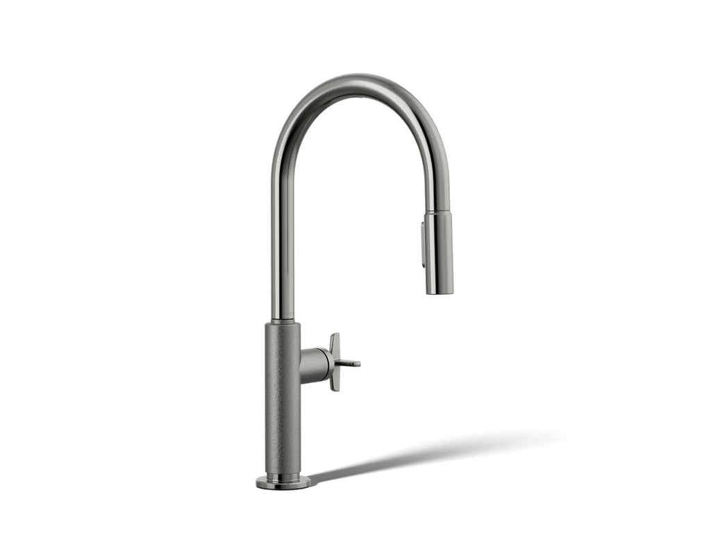 KOHLER K-28669-3-TT Billet Pull-Down Kitchen Sink Faucet With Two-Function Sprayhead - Vibrant Titanium