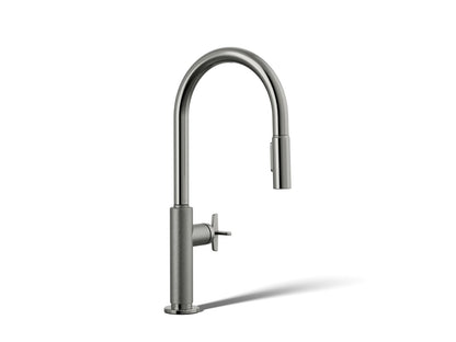 KOHLER K-28669-3-TT Billet Pull-down kitchen sink faucet with two-function sprayhead - Vibrant Titanium