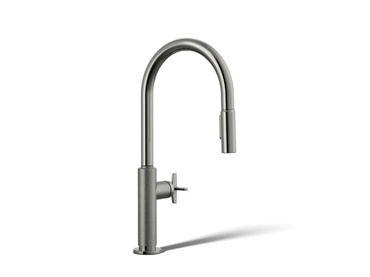 KOHLER K-28669-3-TT Billet Pull-down kitchen sink faucet with two-function sprayhead - Vibrant Titanium