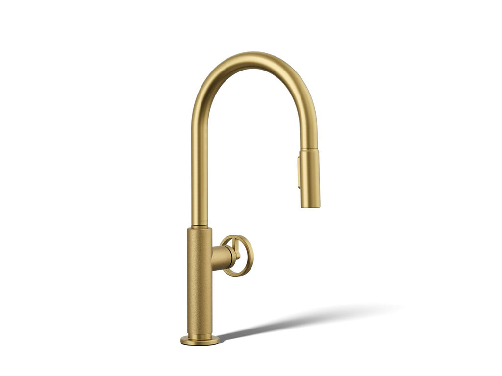 KOHLER K-28669-9-2MB Billet Pull-Down Kitchen Sink Faucet With Two-Function Sprayhead - Vibrant Brushed Moderne Brass