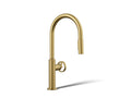 KOHLER K-28669-9-2MB Billet Pull-Down Kitchen Sink Faucet With Two-Function Sprayhead - Vibrant Brushed Moderne Brass
