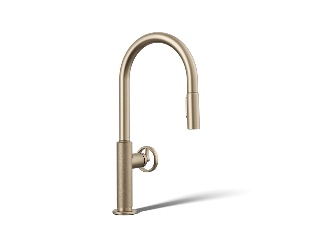 KOHLER K-28669-9-BV Billet Pull-Down Kitchen Sink Faucet With Two-Function Sprayhead - Vibrant Brushed Bronze