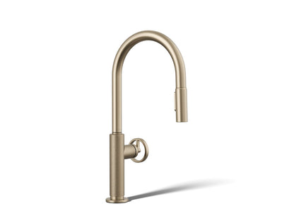 KOHLER K-28669-9-BV Billet Pull-down kitchen sink faucet with two-function sprayhead - Vibrant Brushed Bronze
