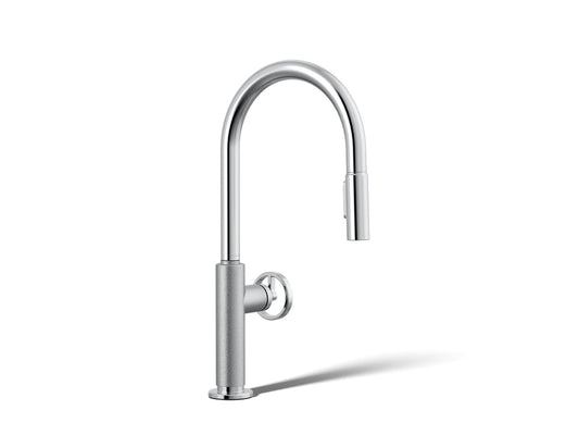 KOHLER K-28669-9-CP Billet Pull-down kitchen sink faucet with two-function sprayhead - Polished Chrome