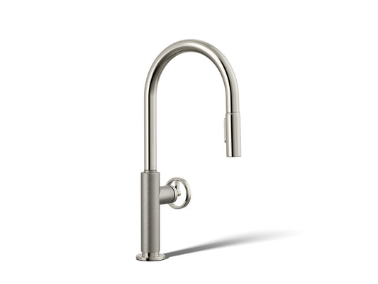 KOHLER K-28669-9-SN Billet Pull-down kitchen sink faucet with two-function sprayhead - Vibrant Polished Nickel