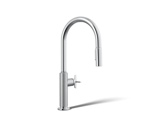 KOHLER K-28670-3RT2-CP Billet Touchless pull-down kitchen sink faucet with two-function sprayhead - Polished Chrome
