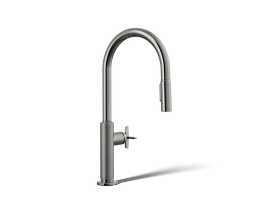 KOHLER K-28670-3RT2-TT Billet Touchless pull-down kitchen sink faucet with two-function sprayhead - Vibrant Titanium