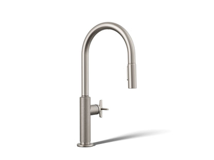 KOHLER K-28670-3RT2-VS Billet Touchless pull-down kitchen sink faucet with two-function sprayhead - Vibrant Stainless