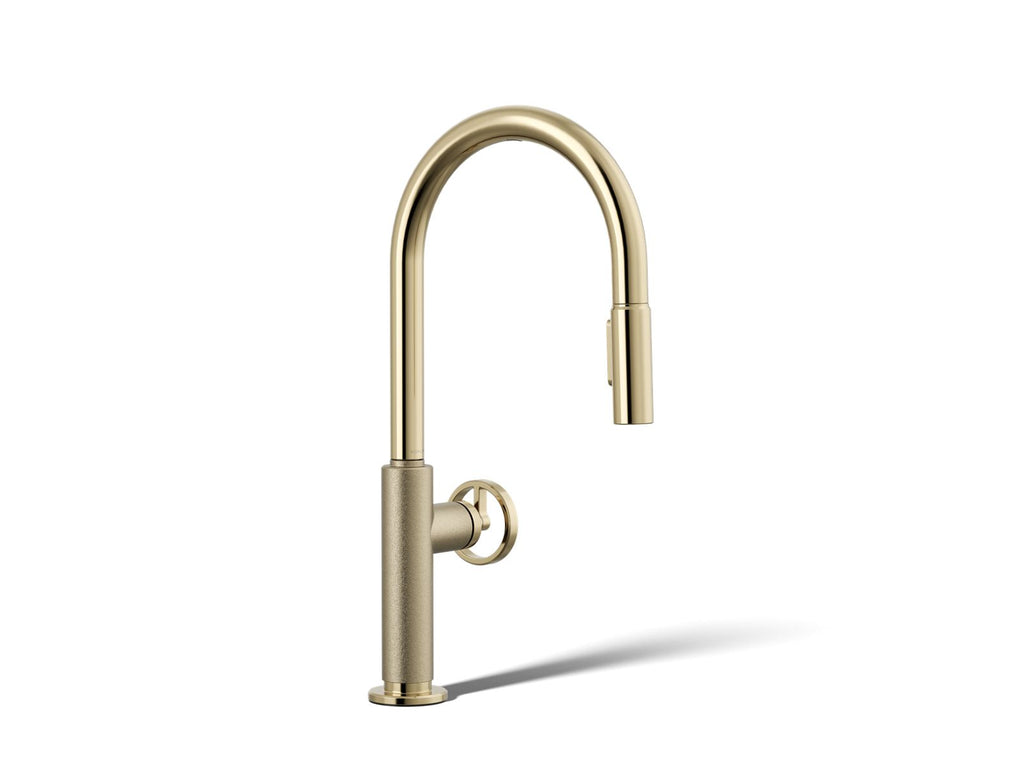 KOHLER K-28670-9RT2-AF Billet Touchless Pull-Down Kitchen Sink Faucet With Two-Function Sprayhead - Vibrant French Gold