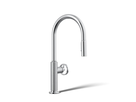 KOHLER K-28670-9RT2-CP Billet Touchless pull-down kitchen sink faucet with two-function sprayhead - Polished Chrome