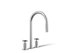 KOHLER K-28671-3-CP Billet Pull-Down Kitchen Sink Faucet With Two-Function Sprayhead - Polished Chrome