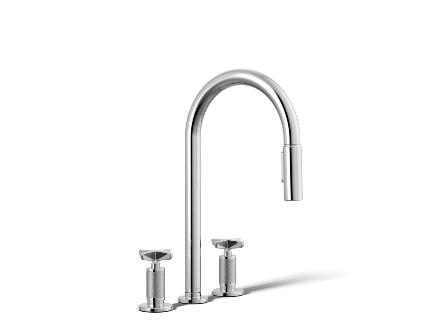 KOHLER K-28671-3-CP Billet Pull-down kitchen sink faucet with two-function sprayhead - Polished Chrome