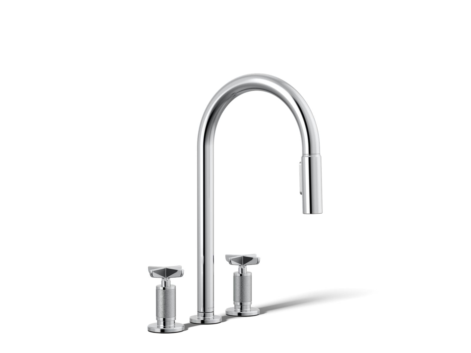 KOHLER K-28671-3-CP Billet Pull-Down Kitchen Sink Faucet With Two-Function Sprayhead - Polished Chrome