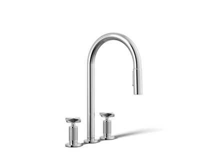 KOHLER K-28671-3-CP Billet Pull-down kitchen sink faucet with two-function sprayhead - Polished Chrome
