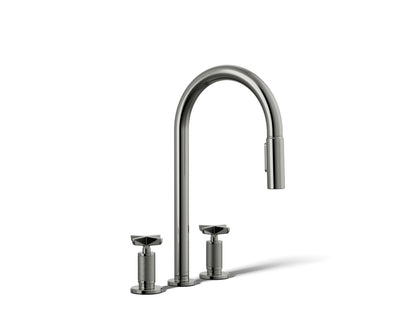 KOHLER K-28671-3-TT Billet Pull-down kitchen sink faucet with two-function sprayhead - Vibrant Titanium