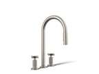 KOHLER K-28671-3-VS Billet Pull-Down Kitchen Sink Faucet With Two-Function Sprayhead - Vibrant Stainless