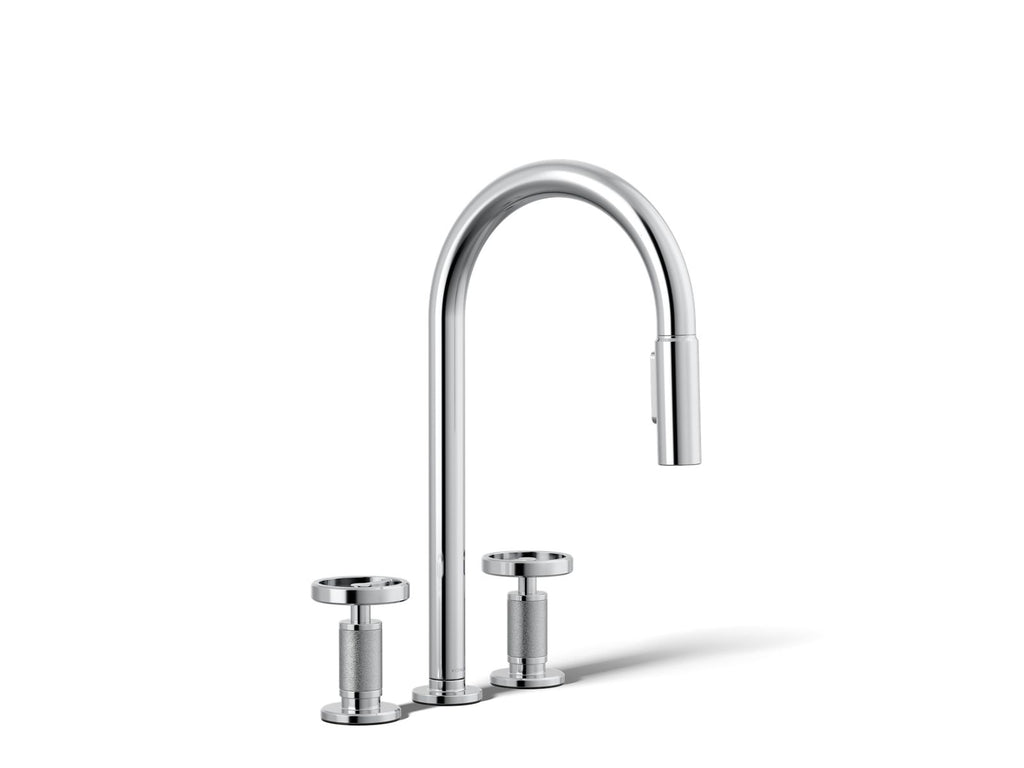KOHLER K-28671-9-CP Billet Pull-Down Kitchen Sink Faucet With Two-Function Sprayhead - Polished Chrome