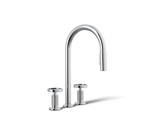 KOHLER K-28671-9-CP Billet Pull-down kitchen sink faucet with two-function sprayhead - Polished Chrome