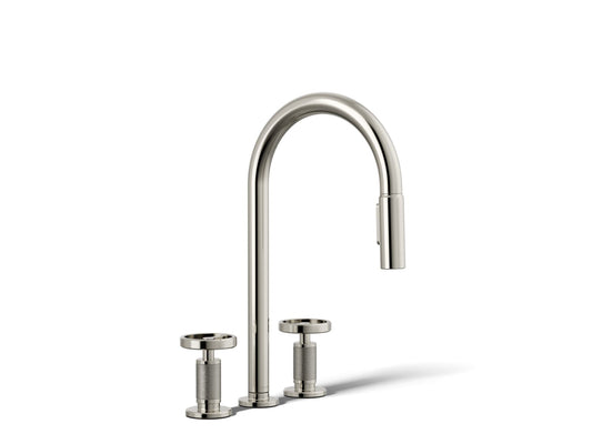 KOHLER K-28671-9-SN Billet Pull-down kitchen sink faucet with two-function sprayhead - Vibrant Polished Nickel