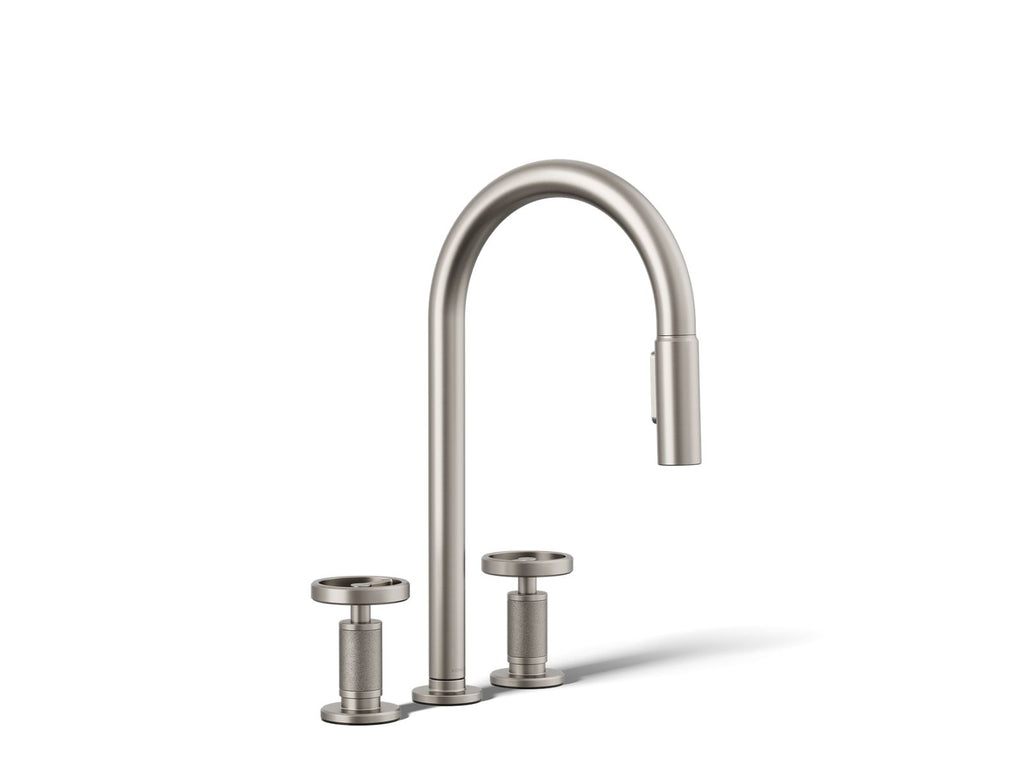 KOHLER K-28671-9-VS Billet Pull-Down Kitchen Sink Faucet With Two-Function Sprayhead - Vibrant Stainless