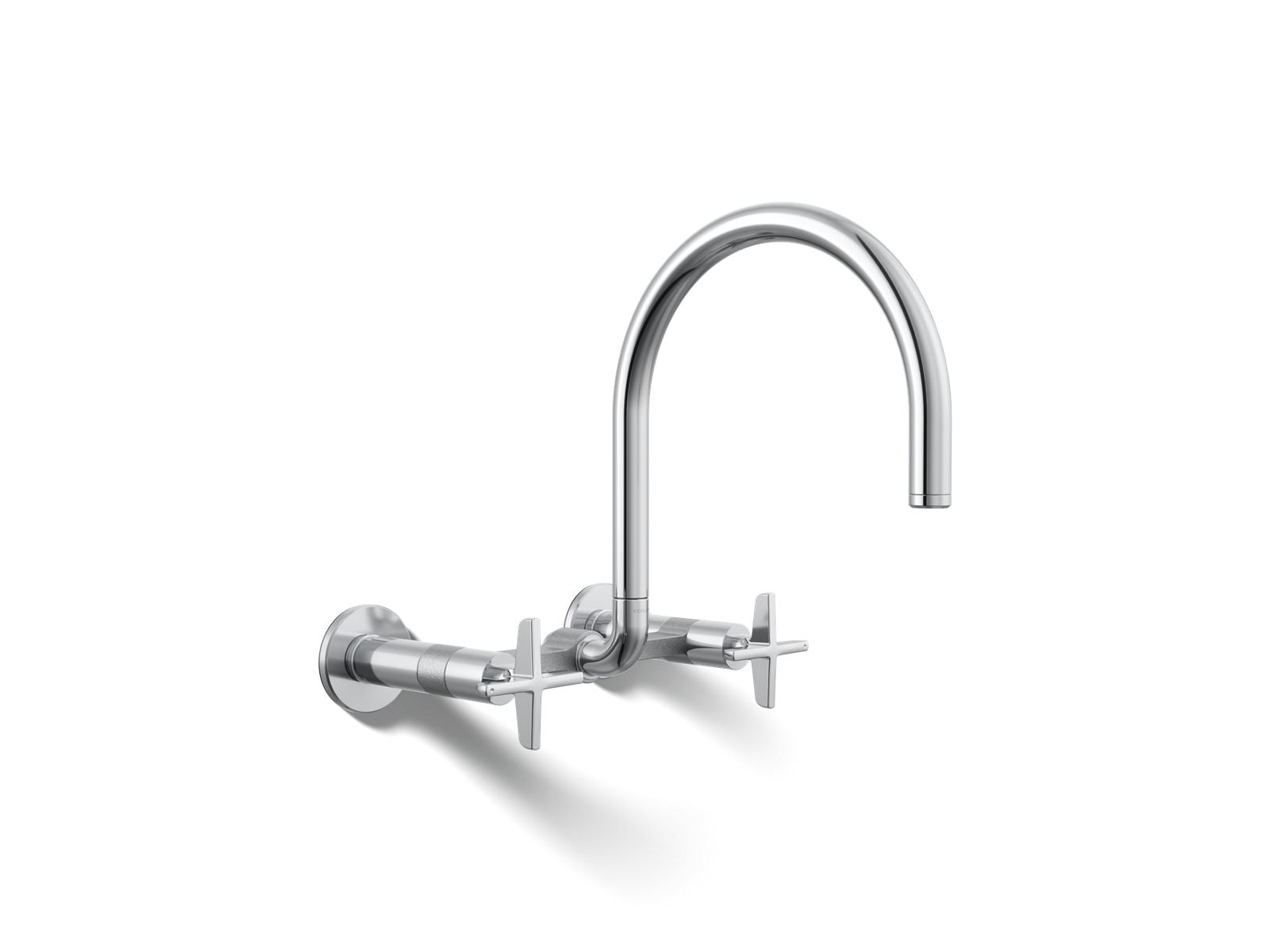 KOHLER K-28672-3-CP Billet Two-Hole Wall-Mount Bridge Kitchen Sink Faucet - Polished Chrome