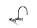 KOHLER K-28672-3-TT Billet Two-Hole Wall-Mount Bridge Kitchen Sink Faucet - Vibrant Titanium