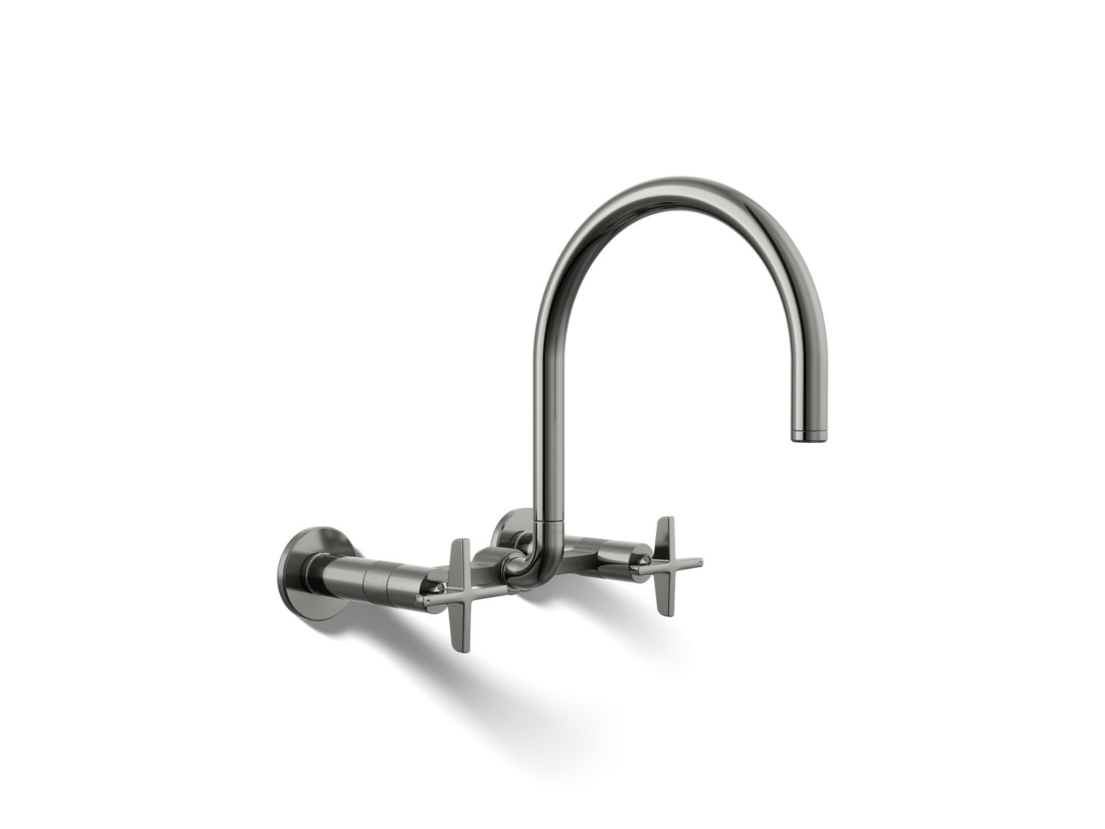 KOHLER K-28672-3-TT Billet Two-Hole Wall-Mount Bridge Kitchen Sink Faucet - Vibrant Titanium